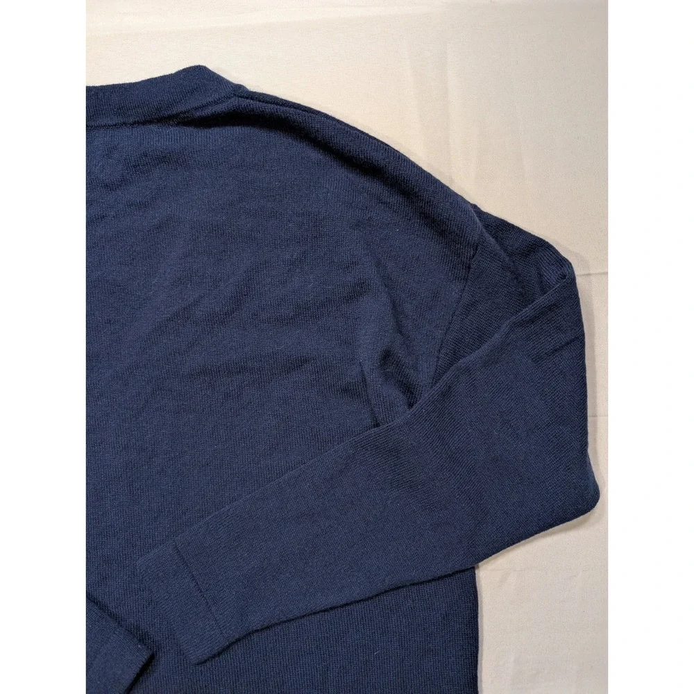 G. Label Goop Women XS Navy Blue 100% Cashmere V-Neck Cardigan Sweater Italy - Picture 10 of 12